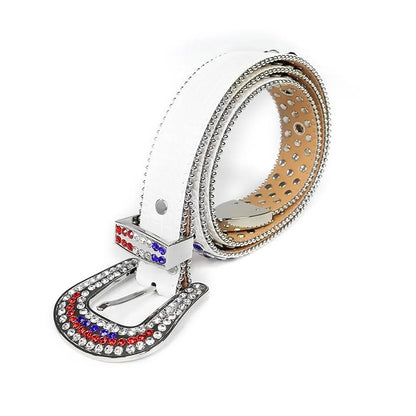 White Rhinestone Belt