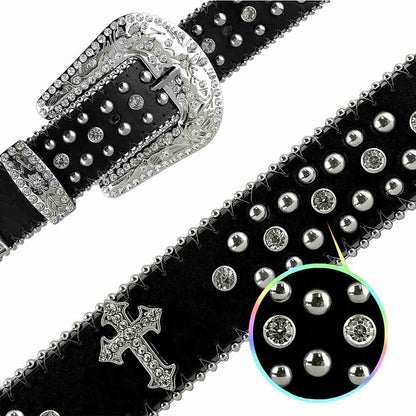 Silver Cross Rhinestones Belts