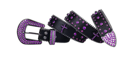 Purple Cross Rhinestone Belt