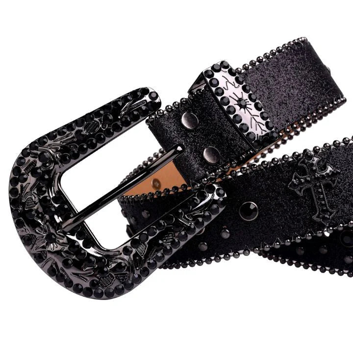 Black Cross & Black Rhinestone Belts