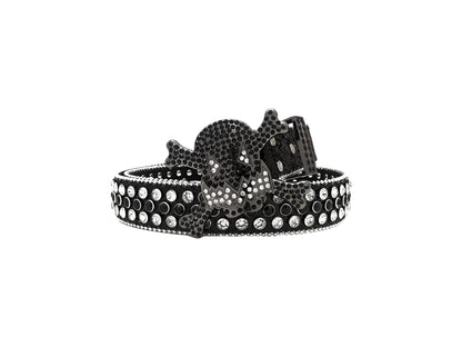 Black Belt with Studded Rhinestones