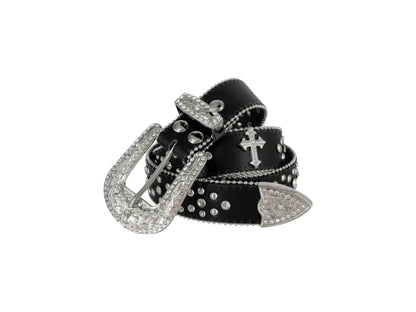 Silver Cross Rhinestones Belts