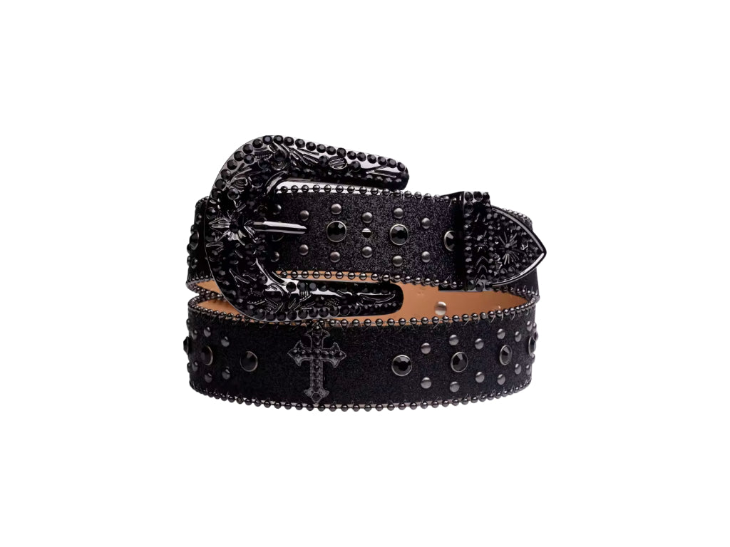 Black Cross & Black Rhinestone Belts